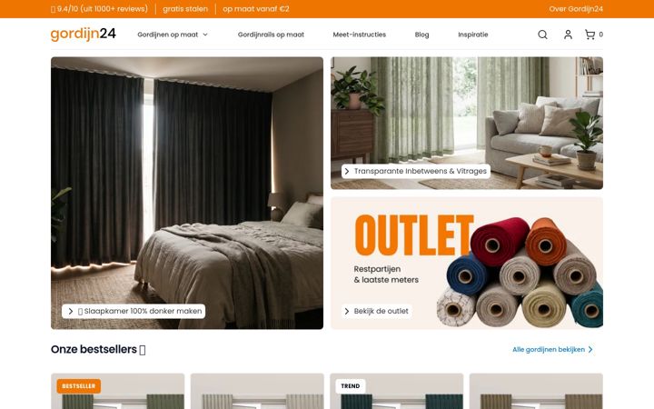 Screenshot of gordijn24.nl