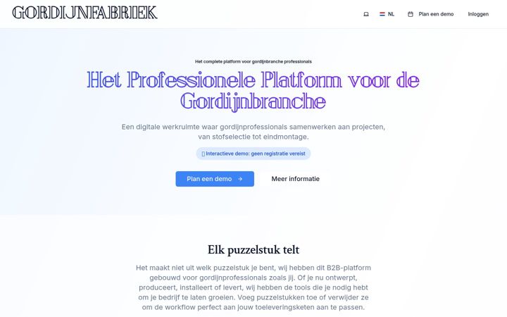 Screenshot of gordijnfabriek.nl