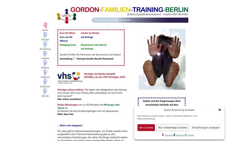 Screenshot of gordon-familientraining-berlin.de