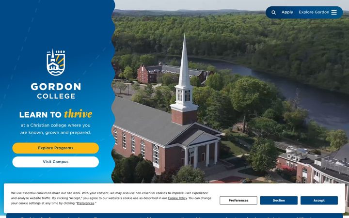 Screenshot of gordon.edu