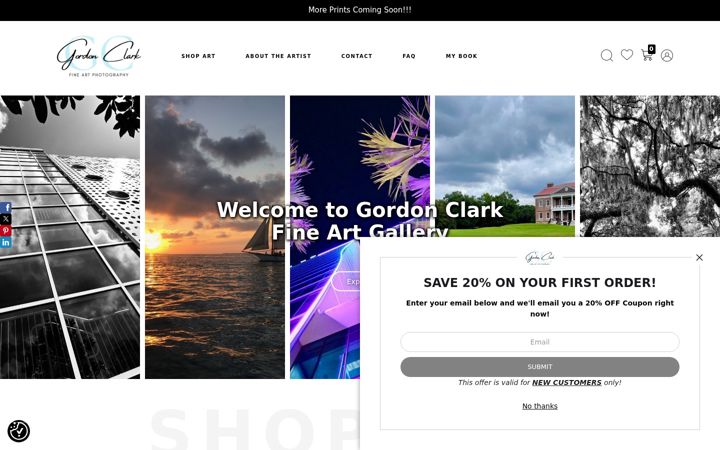 Screenshot of gordonclarkfineart.com