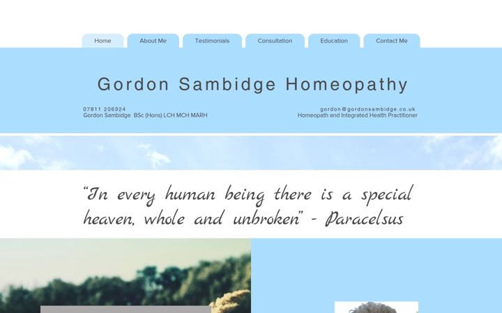 Screenshot of gordonsambidge.co.uk