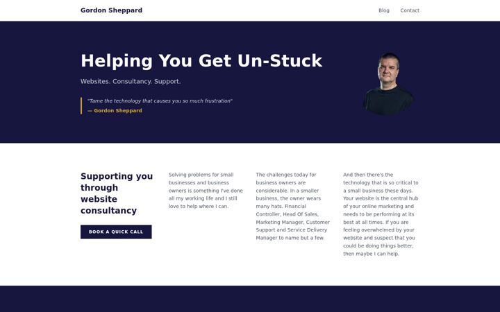 Screenshot of gordonsheppard.co.uk
