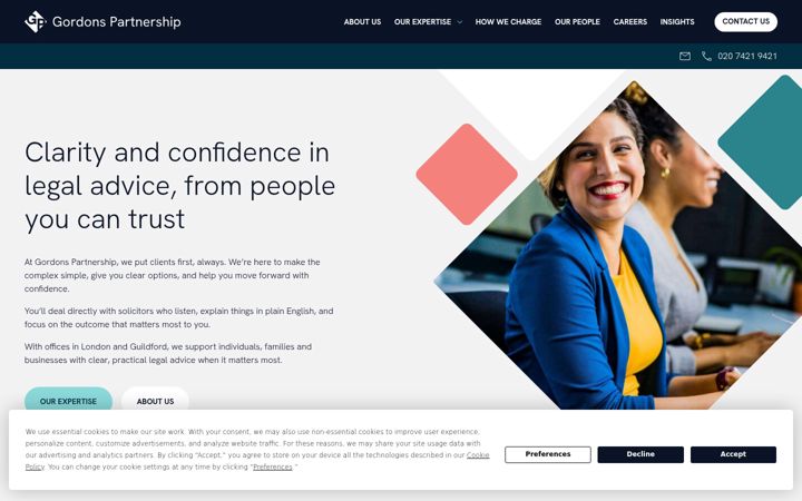 Screenshot of gordonsols.co.uk