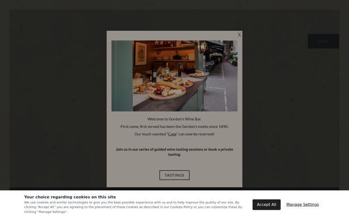 Screenshot of gordonswinebar.com