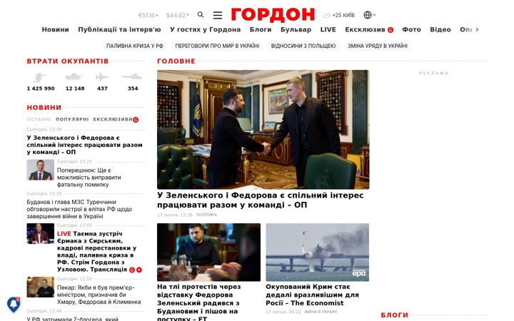 Screenshot of gordonua.com