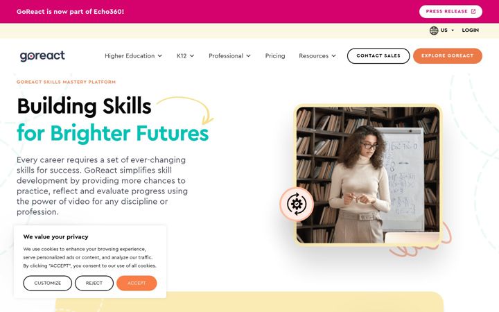 Screenshot of goreact.com