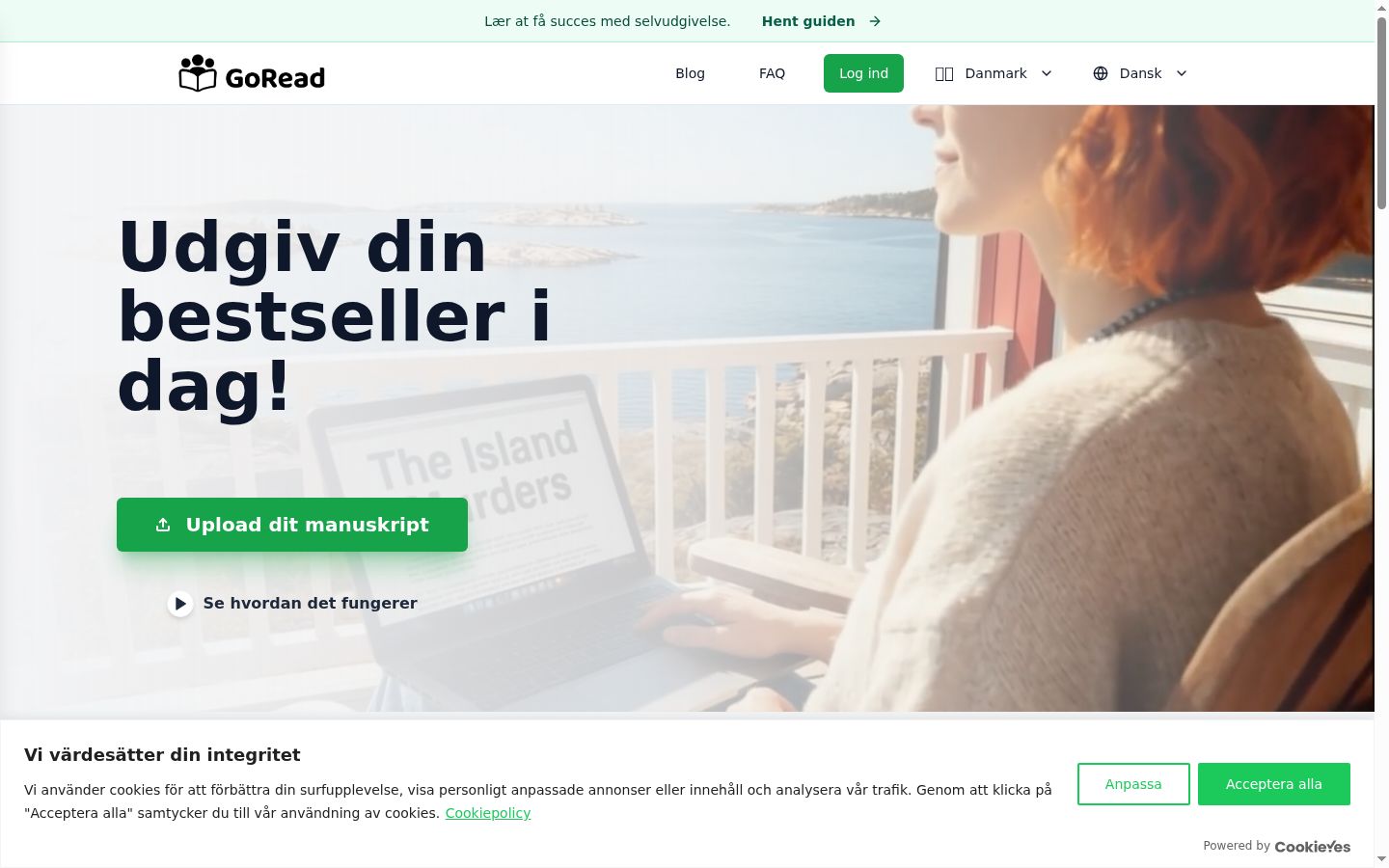 Snímek obrazovky baneru souhlasu zobrazeného před jakoukoli interakcí