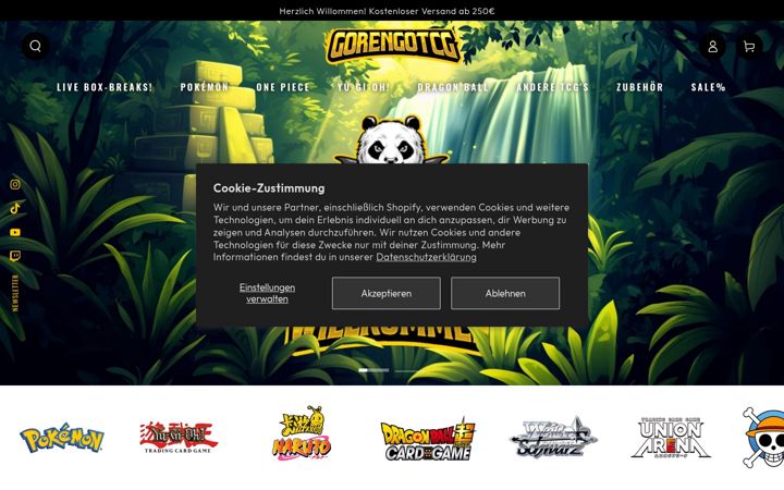 Screenshot of gorengotcg.de