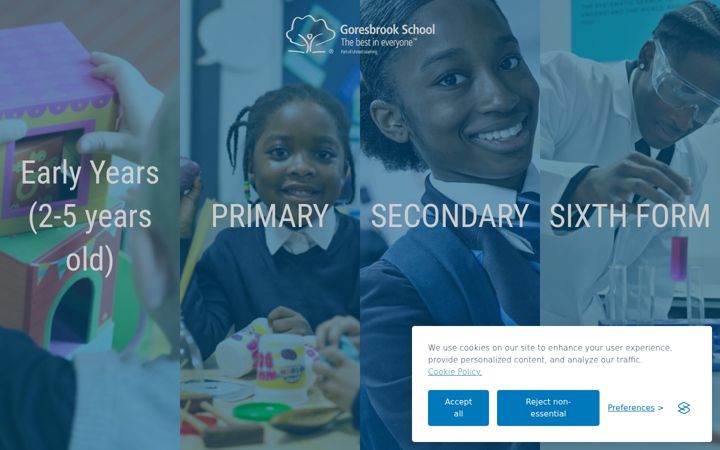 Screenshot of goresbrookschool.org.uk