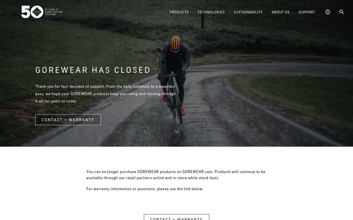 Zrzut ekranu gorewear.com