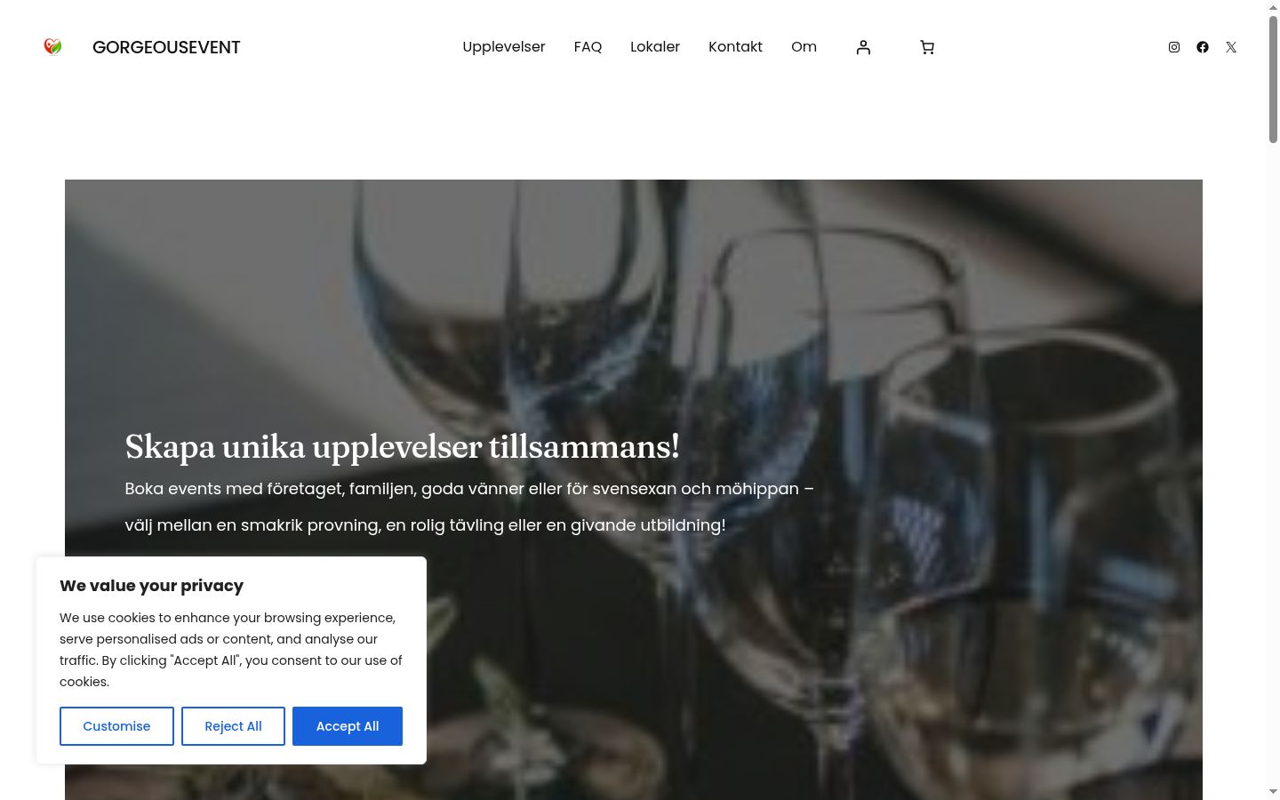 Snimka zaslona bannera za privolu prikazanog prije bilo kakve interakcije