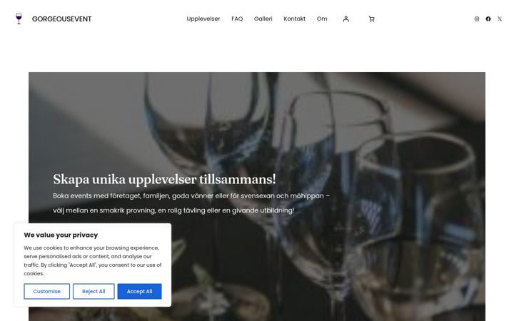 Screenshot of gorgeousevent.com
