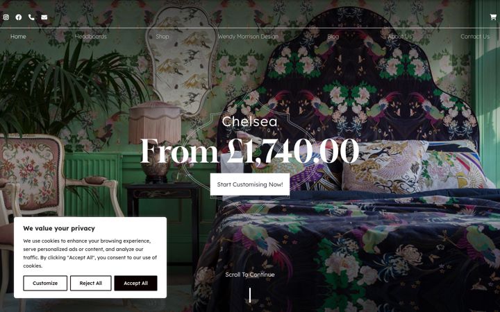 Screenshot of gorgeousheadboards.co.uk