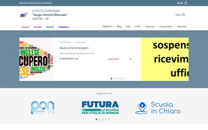 Screenshot of gorgiavittorinimoncada.edu.it