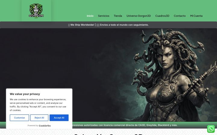 Screenshot of gorgon3d.com