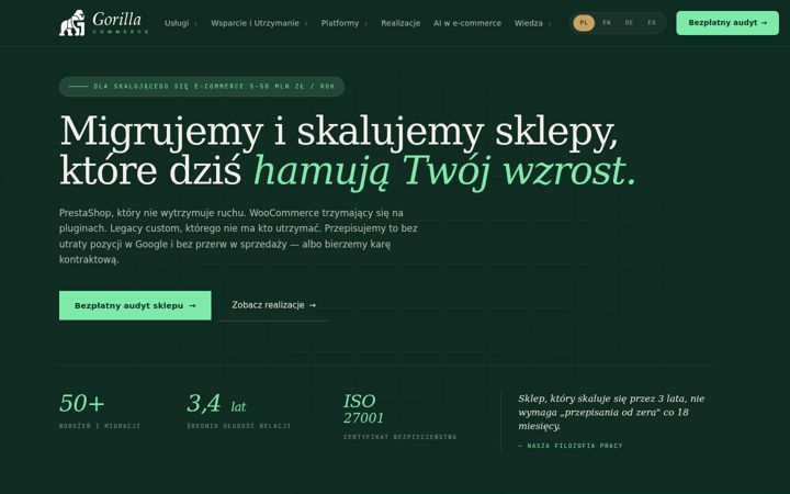Screenshot of gorilla-commerce.eu