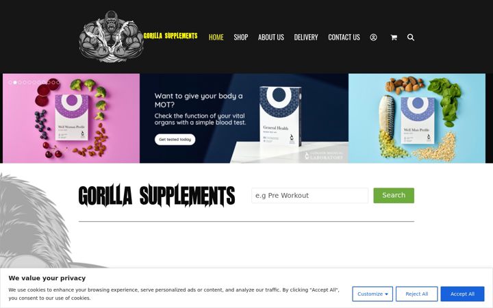 Screenshot of gorilla-supplements.co.uk