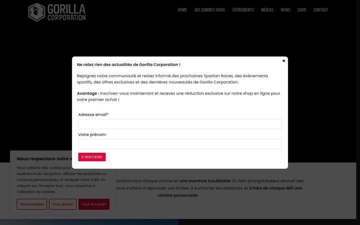 Screenshot of gorillacorporation.ch