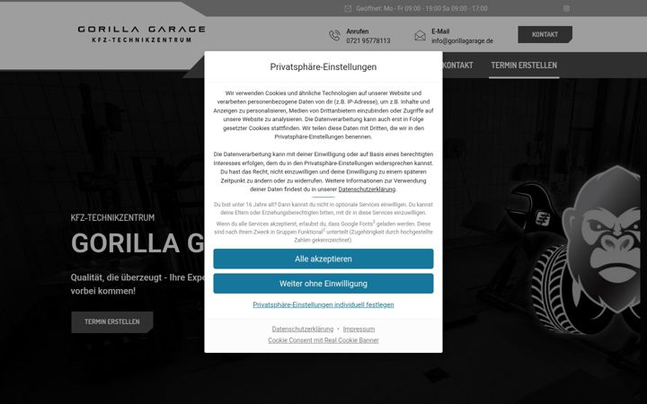 Screenshot of gorillagarage.de