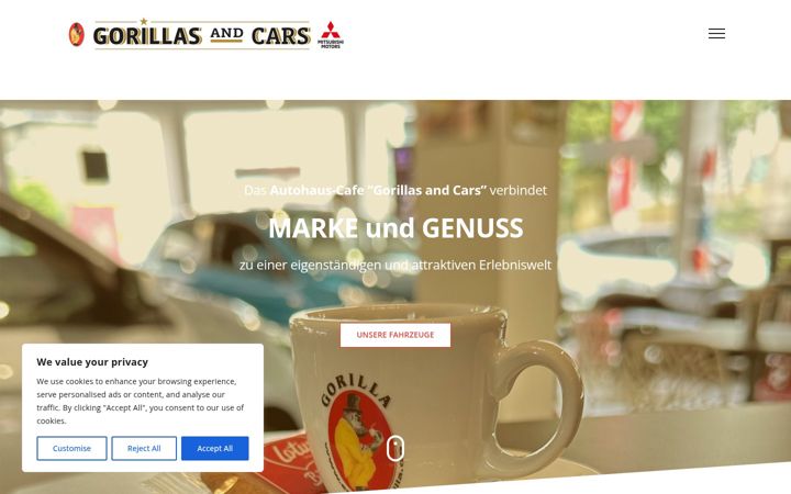 Screenshot of gorillas-and-cars.de