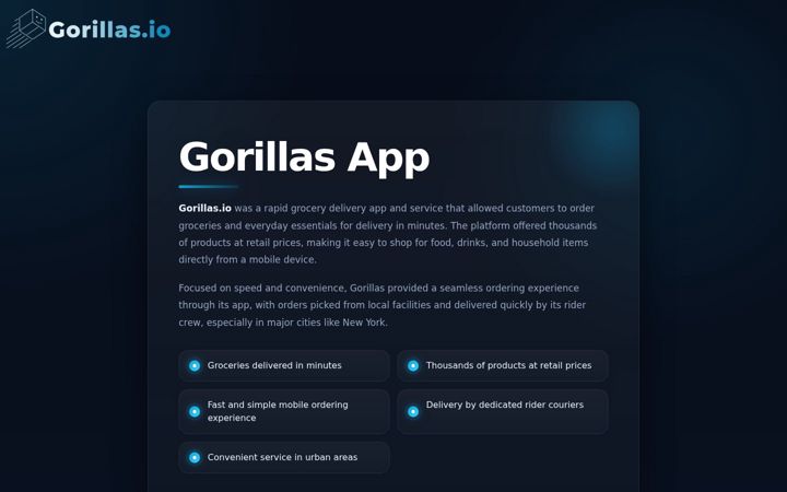 Screenshot of gorillas.io