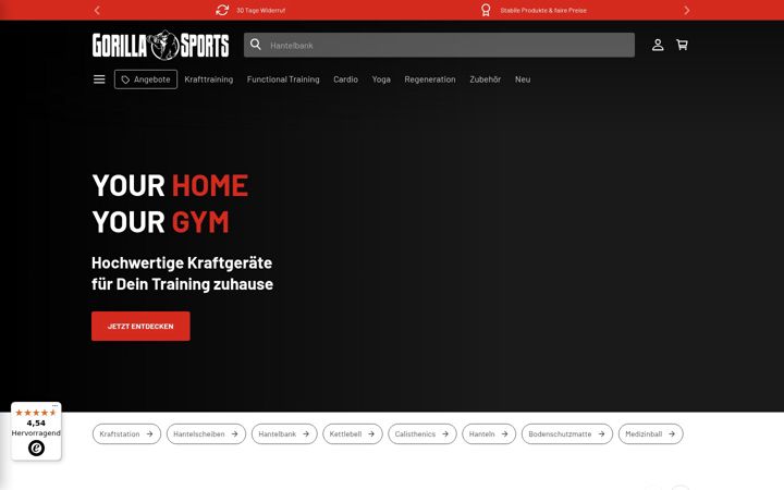Screenshot of gorillasports.de