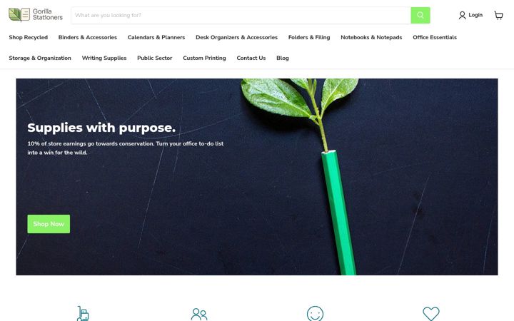 Screenshot του gorillastationers.com