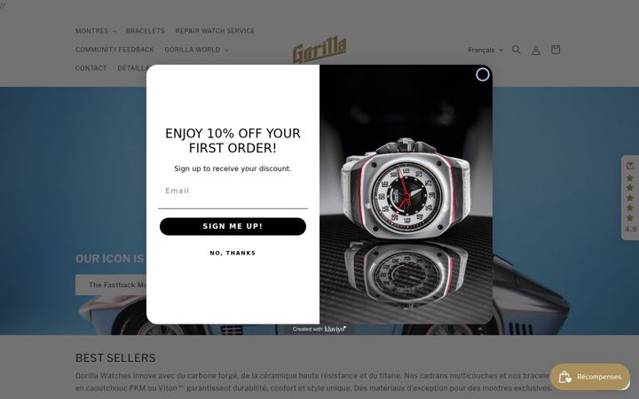 Screenshot of gorillawatches.ch