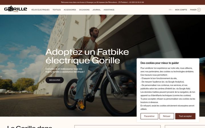 Screenshot of gorille-cycles.fr