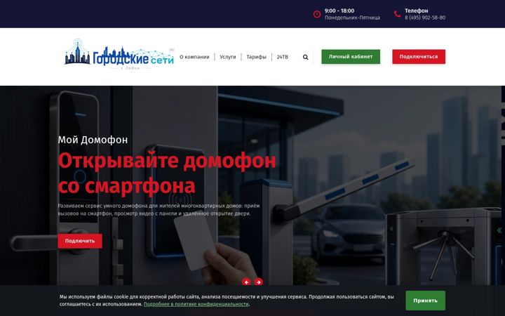 Screenshot of gorodskie-seti.ru
