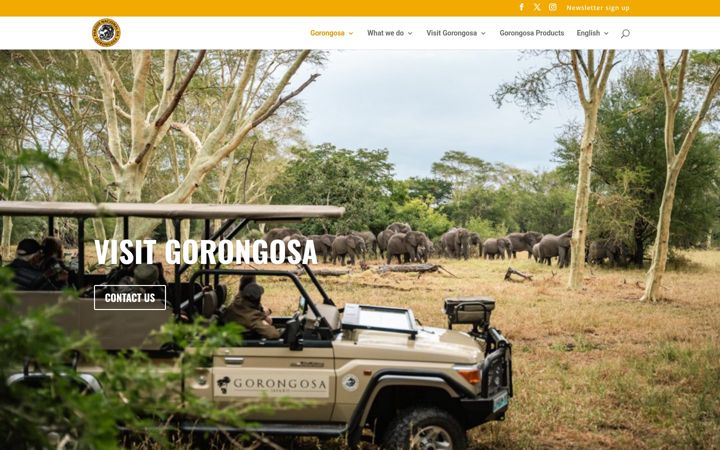 Screenshot of gorongosa.org