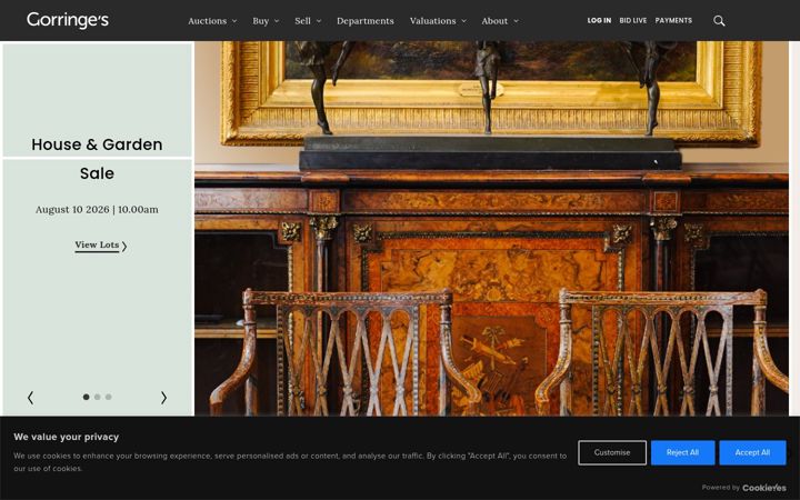 Screenshot of gorringes.co.uk