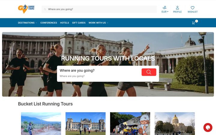 Screenshot of gorunningtours.com