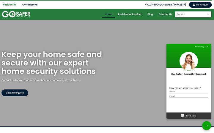 Screenshot of gosafersecurity.com