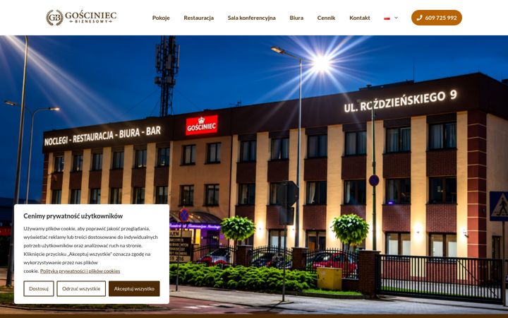 Screenshot of gosciniecbiznesowy.pl