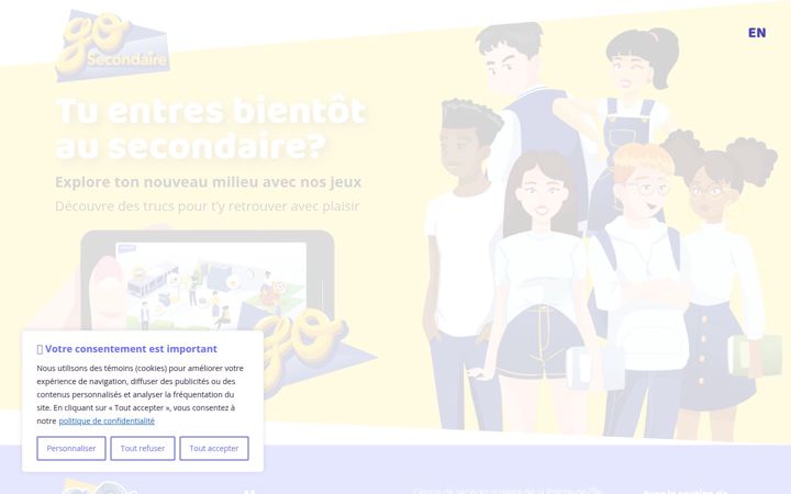 Screenshot of gosecondaire.ca