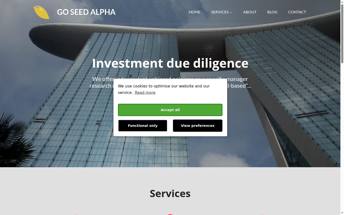 Screenshot del banner di consenso mostrato prima di qualsiasi interazione