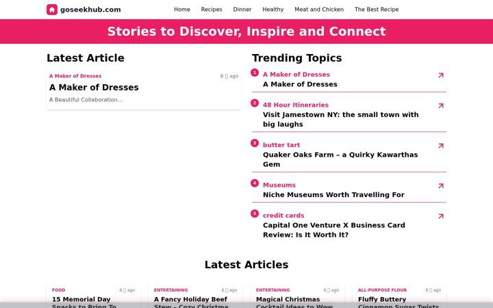 Screenshot of goseekhub.com