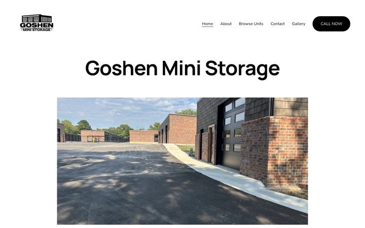 Screenshot of goshenministorage.com