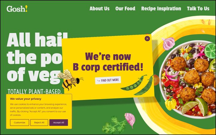 Screenshot of goshfood.com