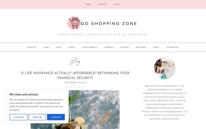 Screenshot of goshoppingzone.com