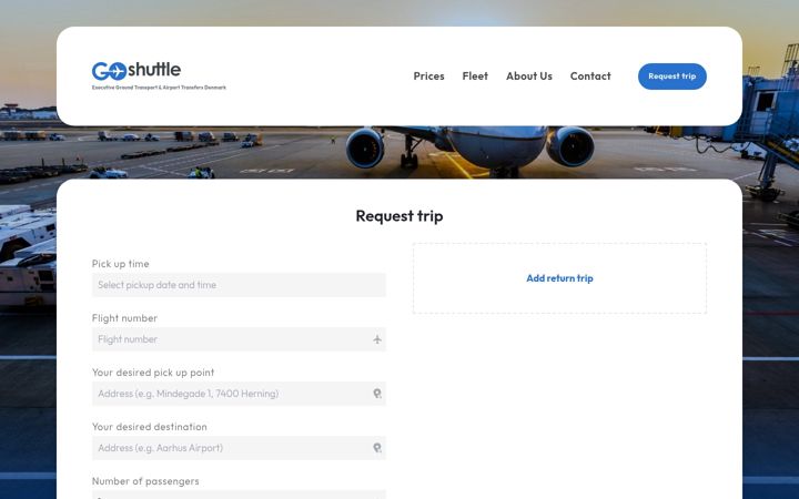Screenshot of goshuttle.dk