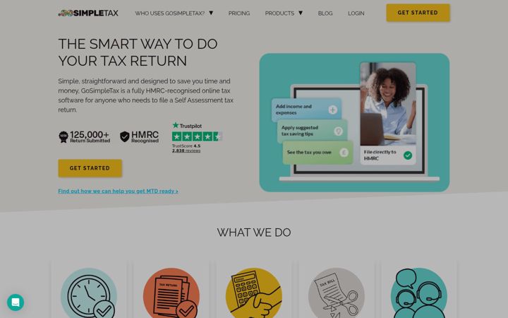 Screenshot of gosimpletax.com