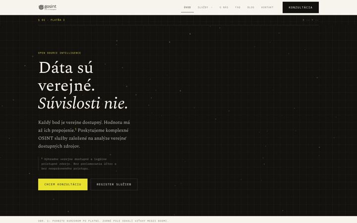 Screenshot of gosint.sk