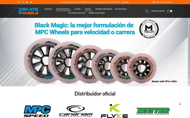 Screenshot of goskatewheels.com