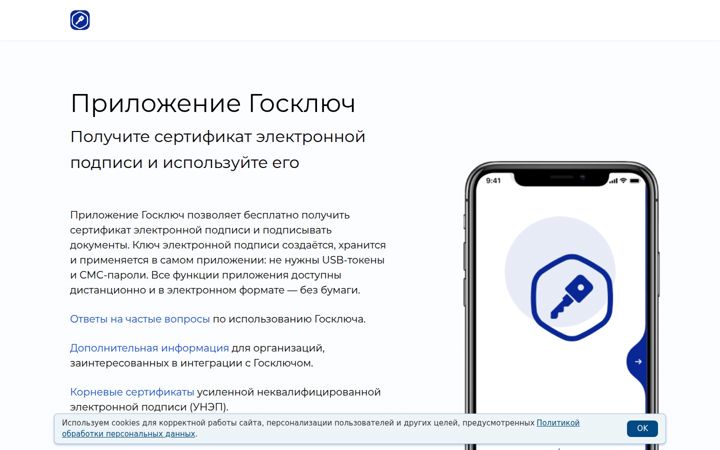Screenshot of goskey.ru