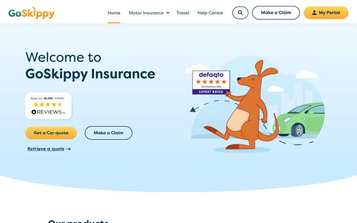 Screenshot of goskippy.com
