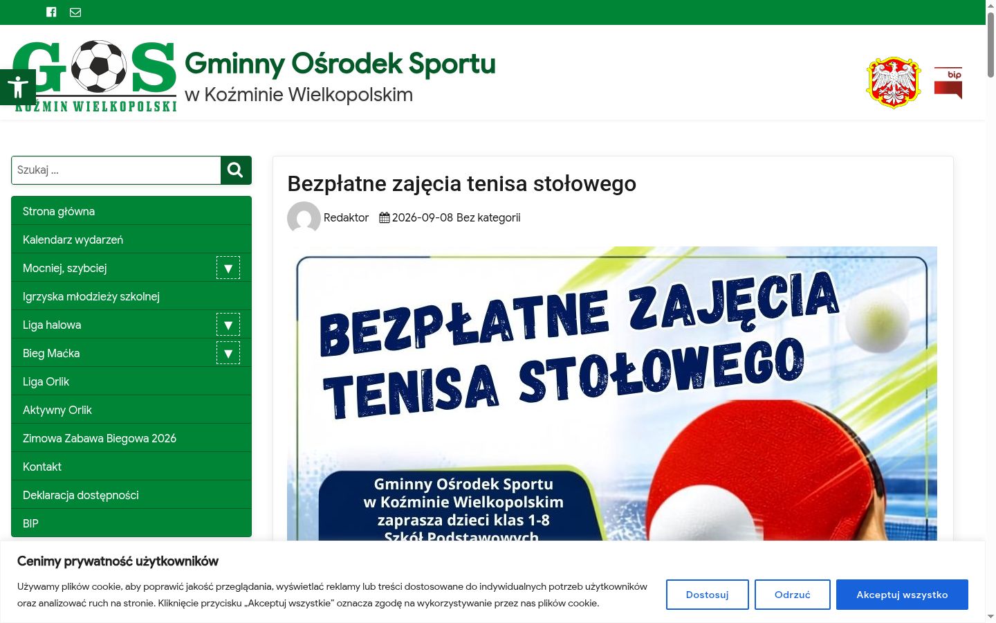 Zrzut ekranu banera zgody wyświetlanego przed jakąkolwiek interakcją