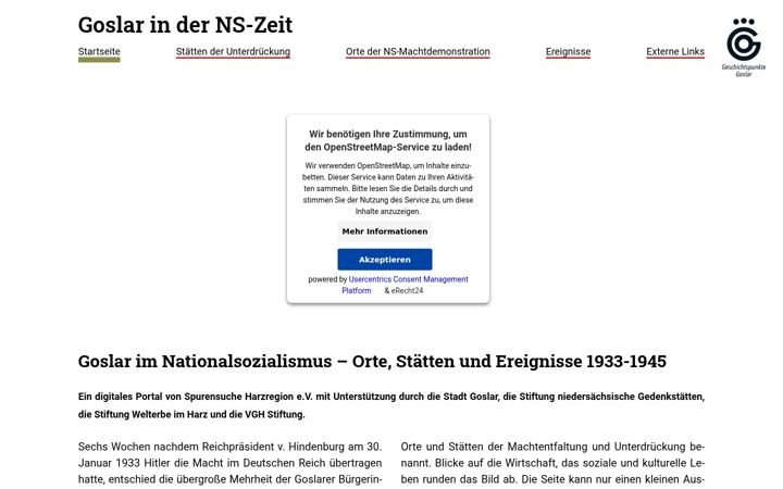Screenshot of goslar-1933-bis-1945.de
